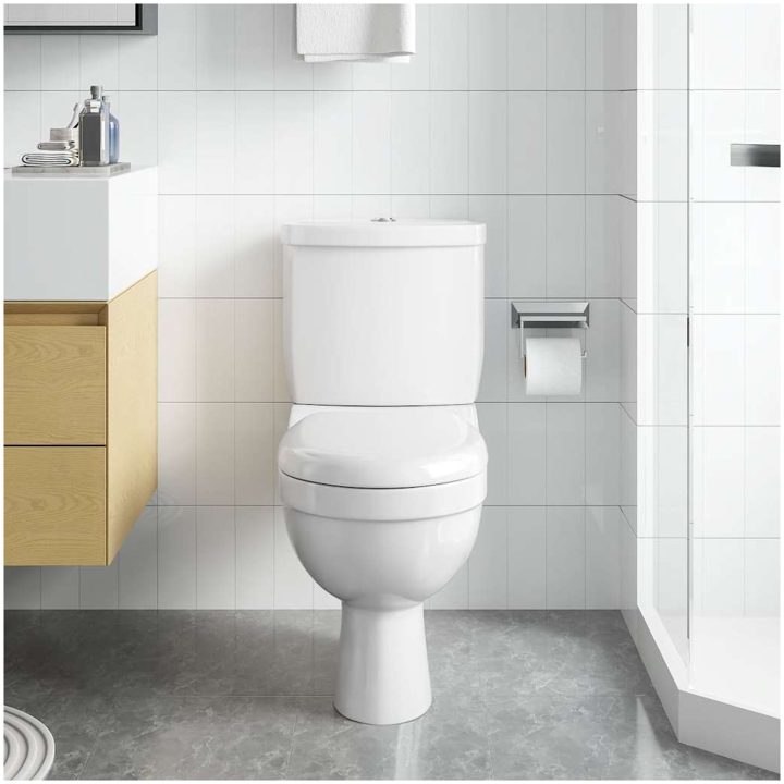 Toalett med cistern vit vidaXL – bild 3