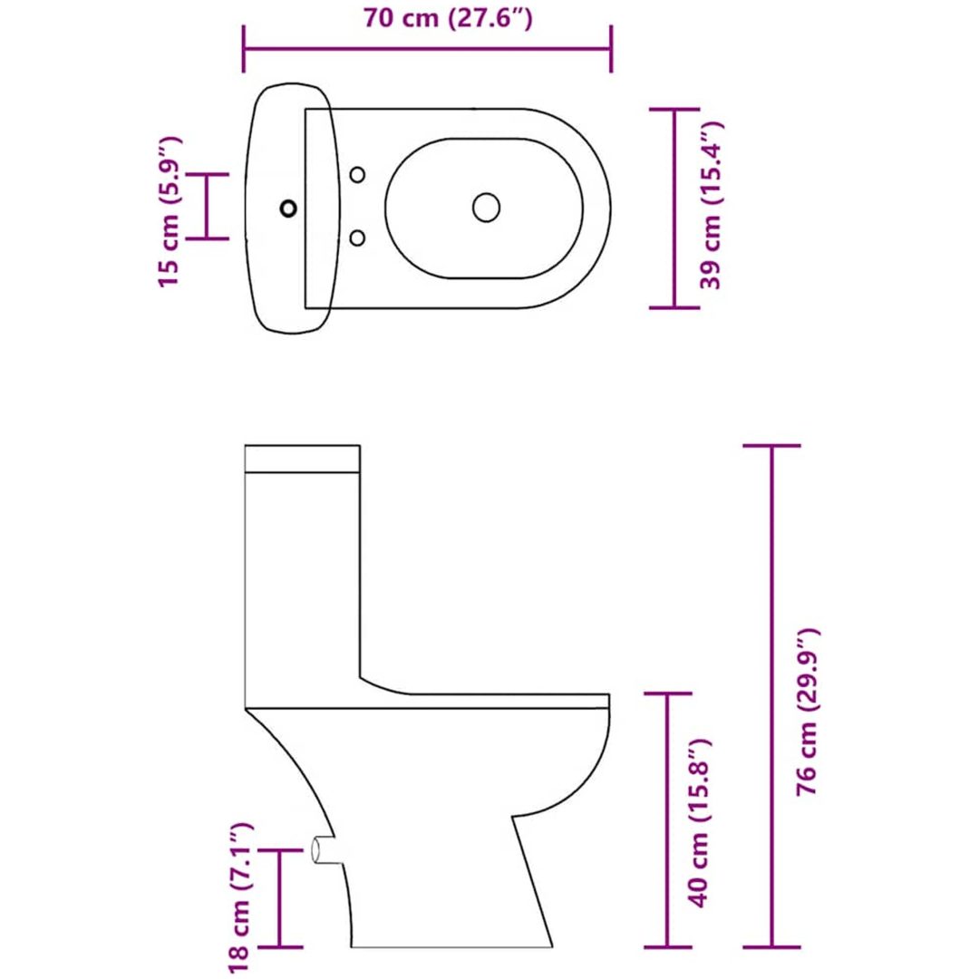 Toalett med cistern vit vidaXL – bild 9