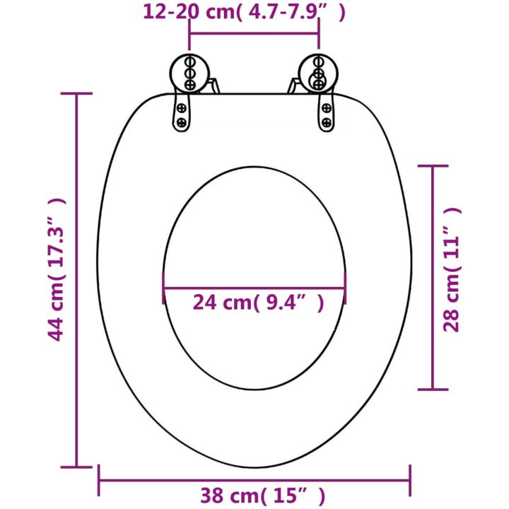 Toalettsits MDF lock delfiner vidaXL – bild 11