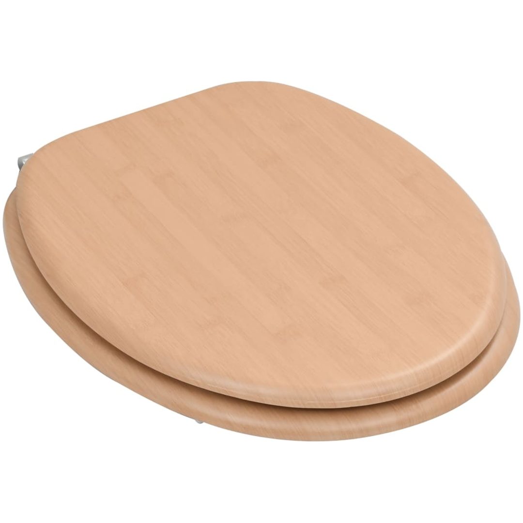 Toalettsits med lock MDF bambudesign vidaXL – bild 3