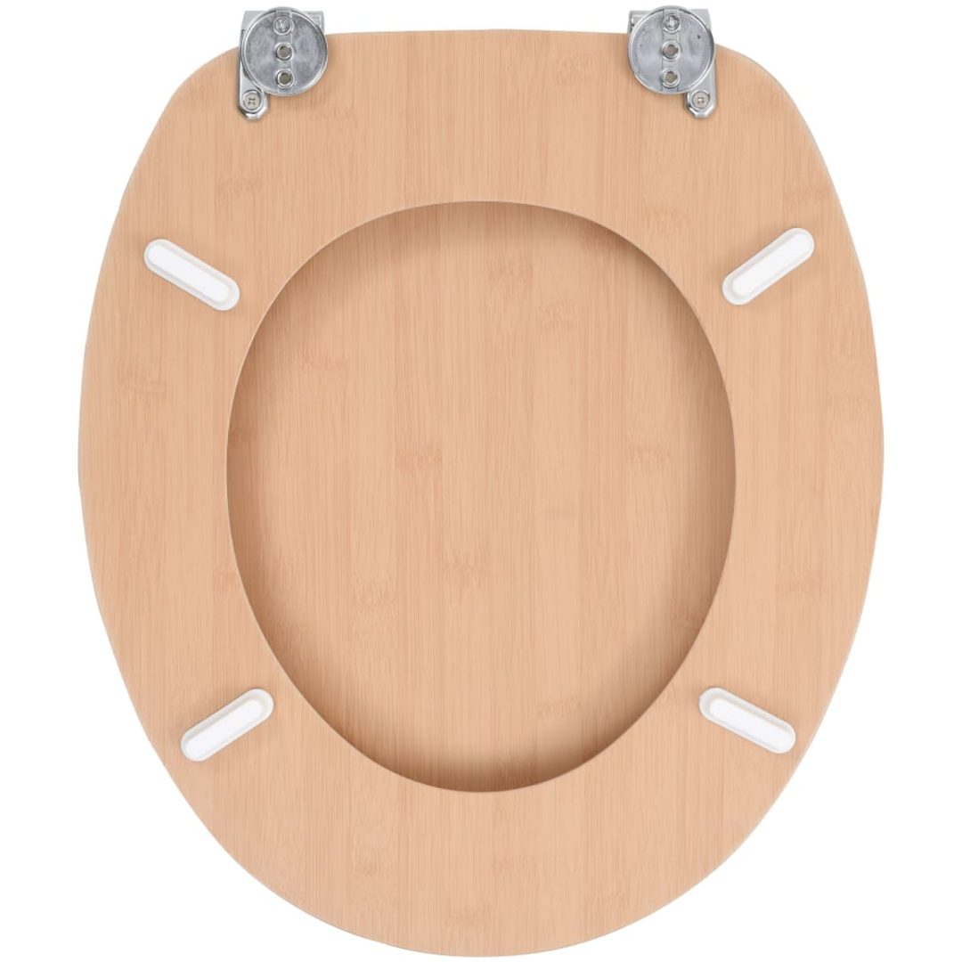 Toalettsits med lock MDF bambudesign vidaXL – bild 5