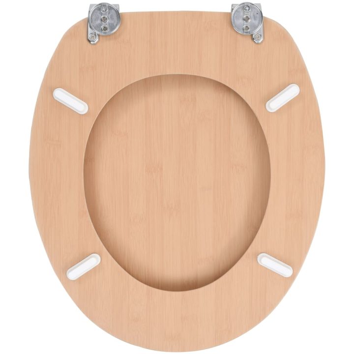 Toalettsits med lock MDF bambudesign vidaXL – bild 5