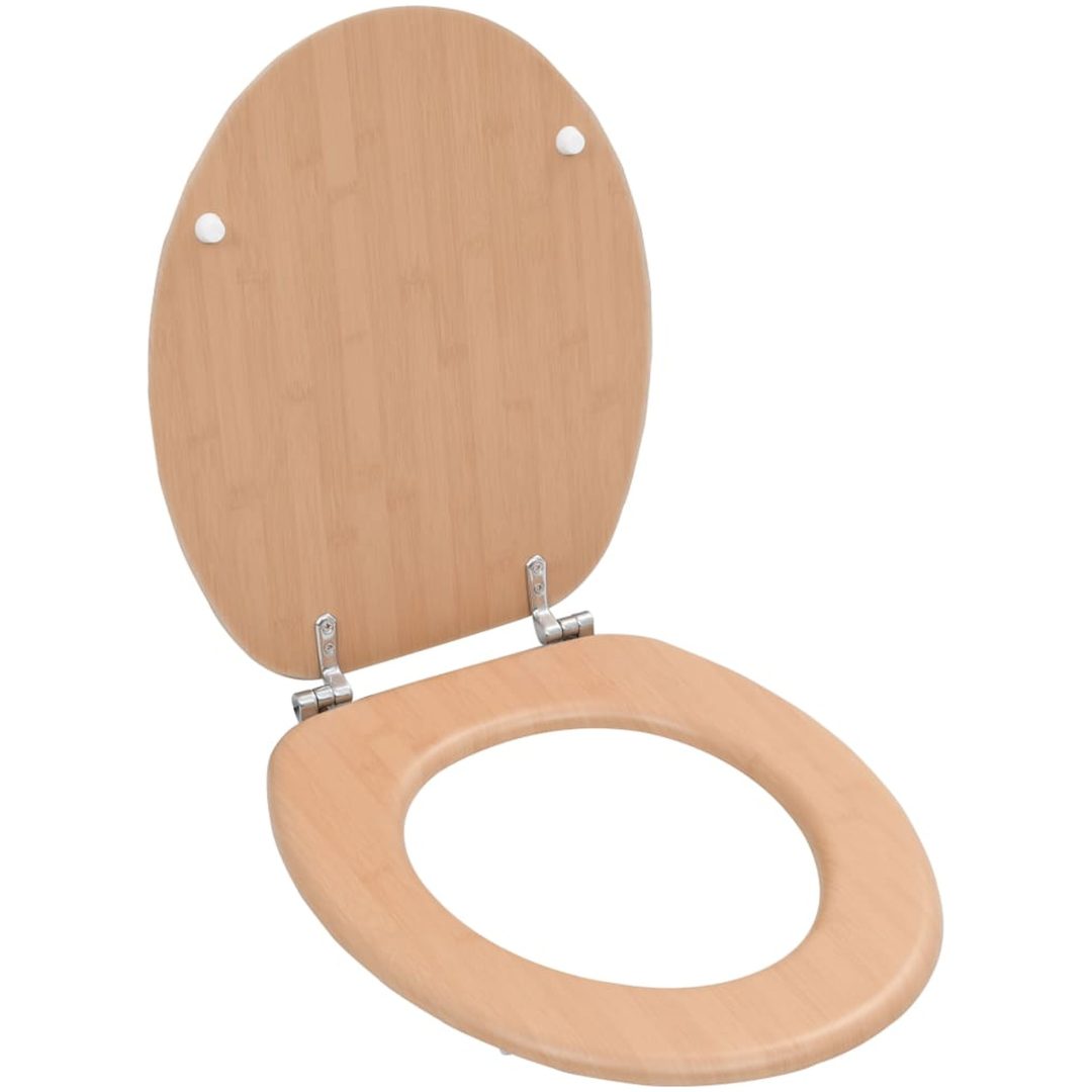 Toalettsits med lock MDF bambudesign vidaXL
