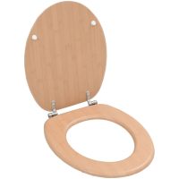 Toalettsits med lock MDF bambudesign vidaXL