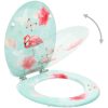 Toalettsits med lock MDF flamingo vidaXL – miniatyr 2