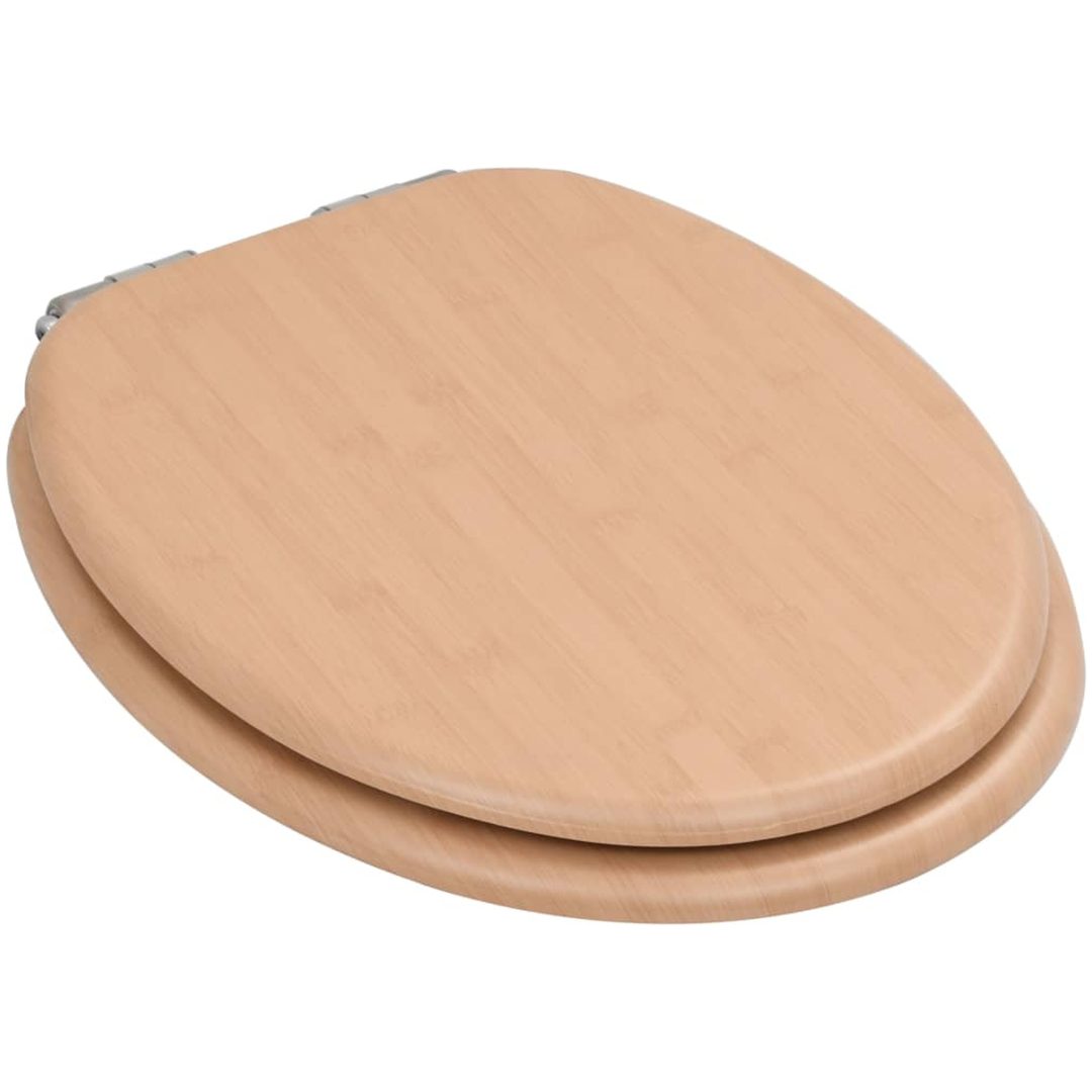 Toalettsits med mjuk stängning MDF bambu vidaXL – bild 3