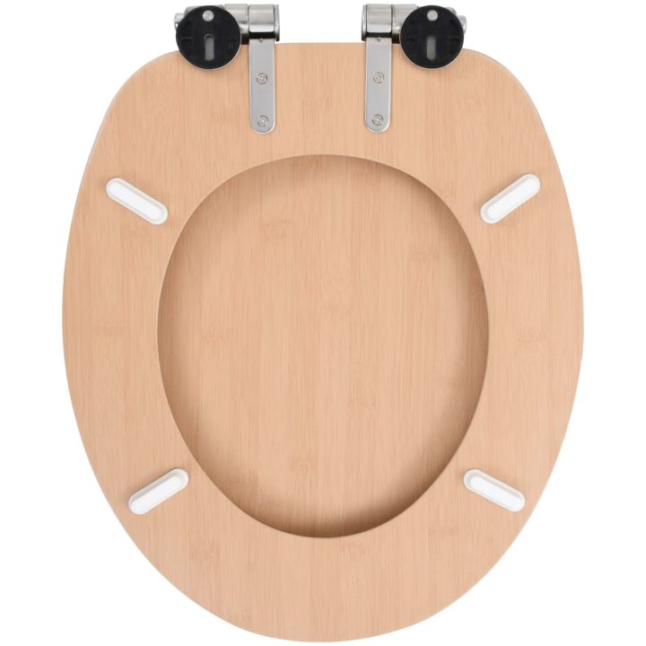 Toalettsits med mjuk stängning MDF bambu vidaXL – bild 5