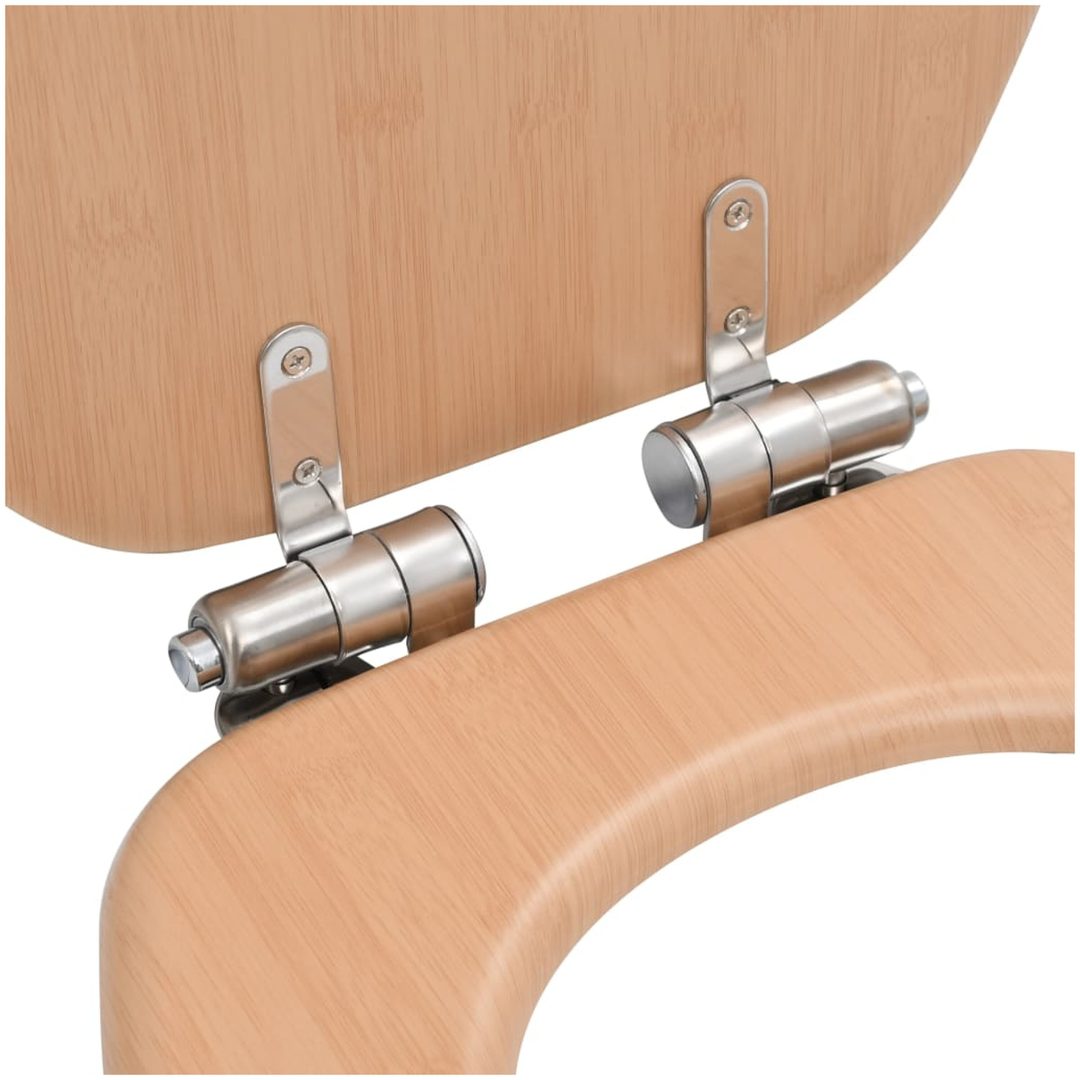 Toalettsits med mjuk stängning MDF bambu vidaXL – bild 6