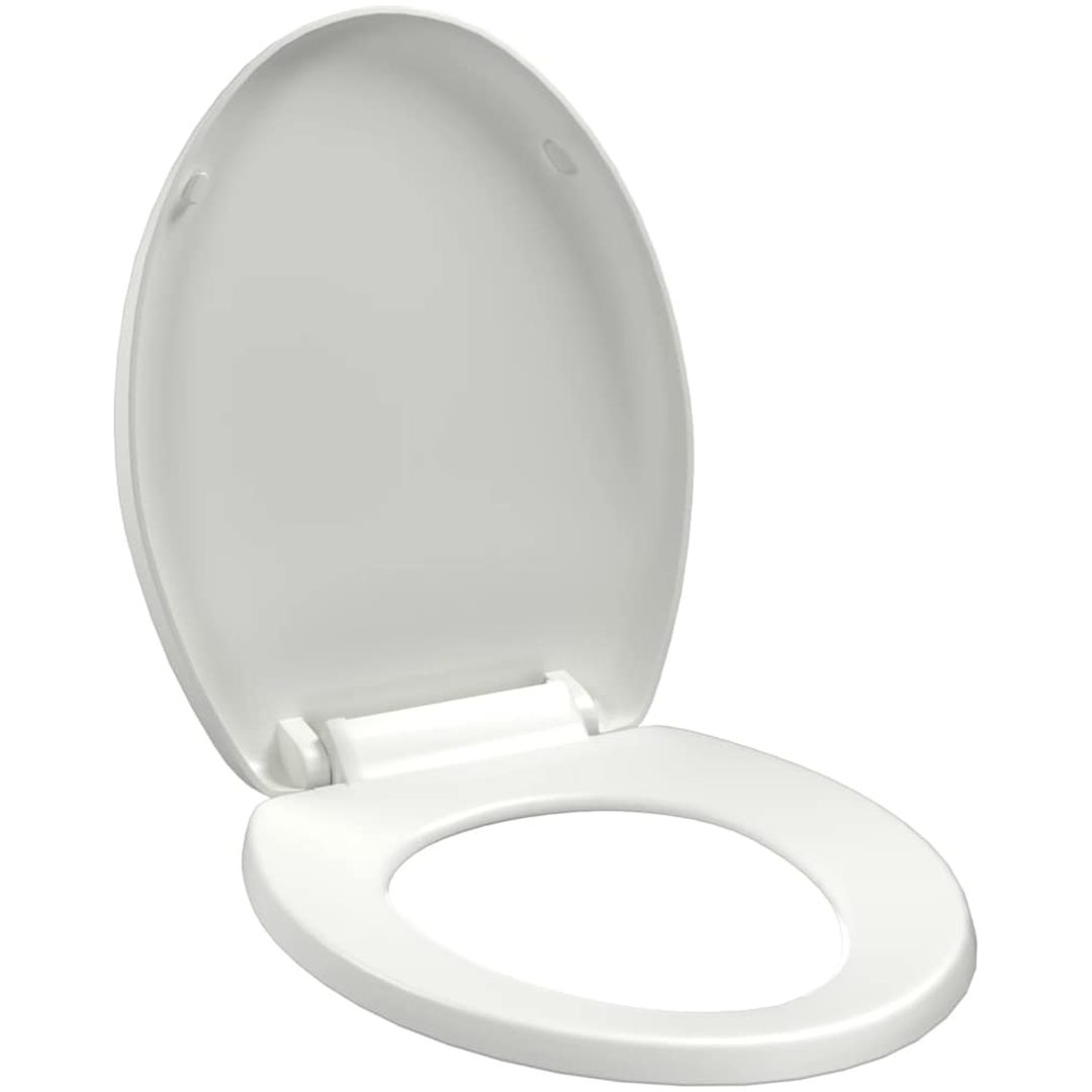 Toalettsits med mjuk stängning och snabbfäste vit vidaXL 45.5 x 37.5 cm – bild 2