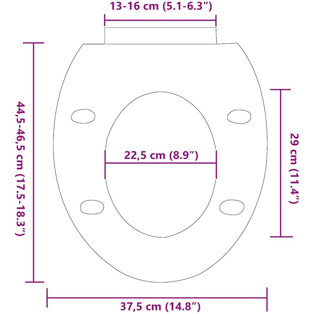 Toalettsits med mjuk stängning och snabbfäste vit vidaXL 45.5 x 37.5 cm – bild 12