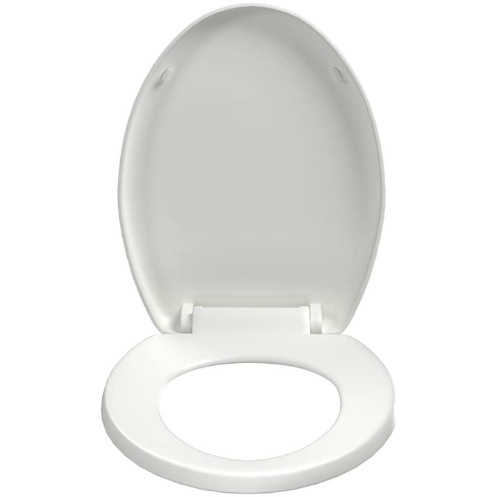 Toalettsits med mjuk stängning och snabbfäste vit vidaXL 45.5 x 37.5 cm – bild 5