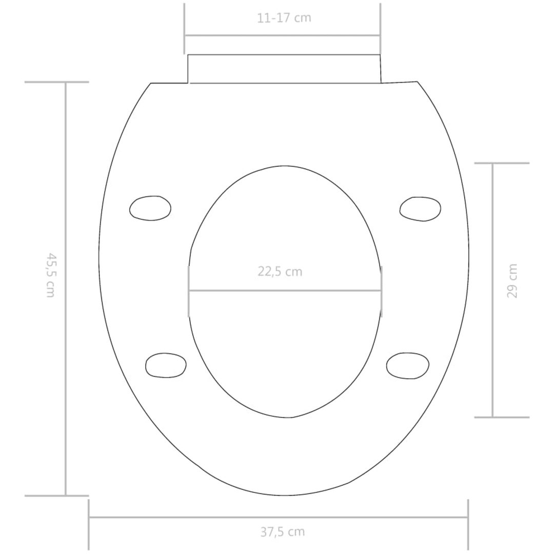 Toalettsits med mjuk stängning och snabbfäste vit vidaXL 45.5 x 37.5 cm – bild 9