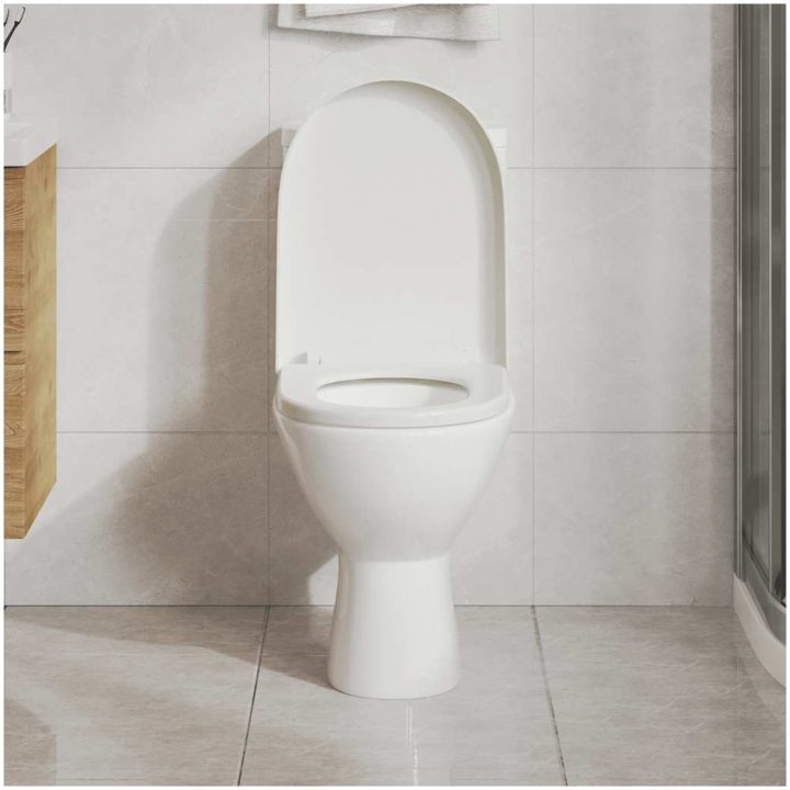 Toalettsits med mjuk stängning vit fyrkantig vidaXL 46 x 36 cm(60 - 200 mm) – bild 3