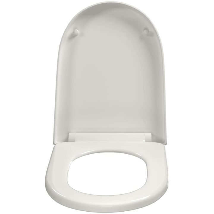 Toalettsits med mjuk stängning vit fyrkantig vidaXL 46 x 36 cm(60 - 200 mm) – bild 4