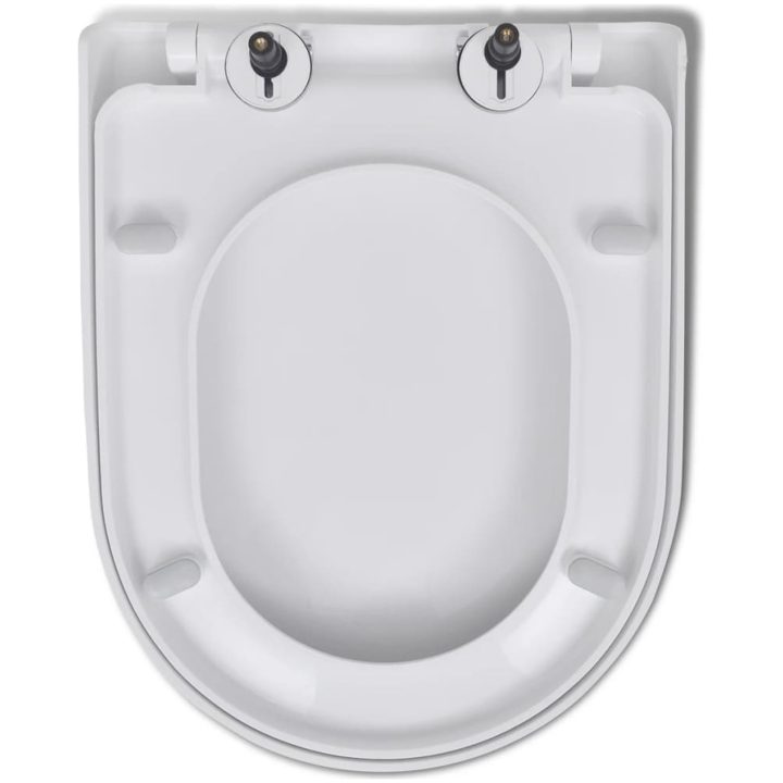 Toalettsits med mjuk stängning vit fyrkantig vidaXL 46 x 36 cm(60 - 200 mm) – bild 7