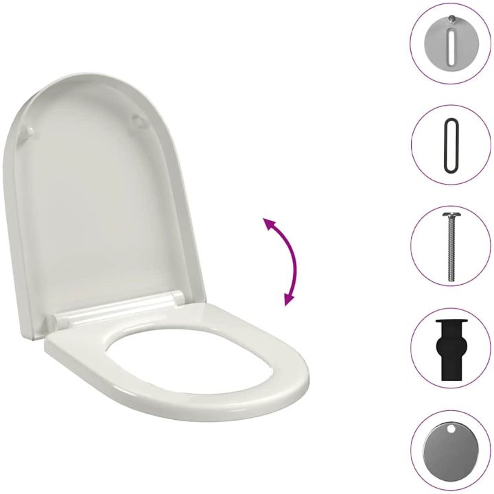 Toalettsits med mjuk stängning vit fyrkantig vidaXL 46 x 36 cm(60 - 200 mm) – bild 10