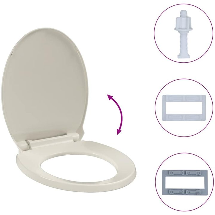 Toalettsits mjuk stängning aprikos oval vidaXL – bild 10