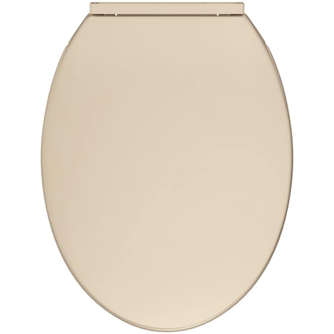 Toalettsits mjuk stängning beige oval vidaXL – bild 9