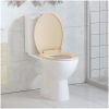 Toalettsits mjuk stängning beige oval vidaXL – miniatyr 1