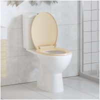 Toalettsits mjuk stängning beige oval vidaXL