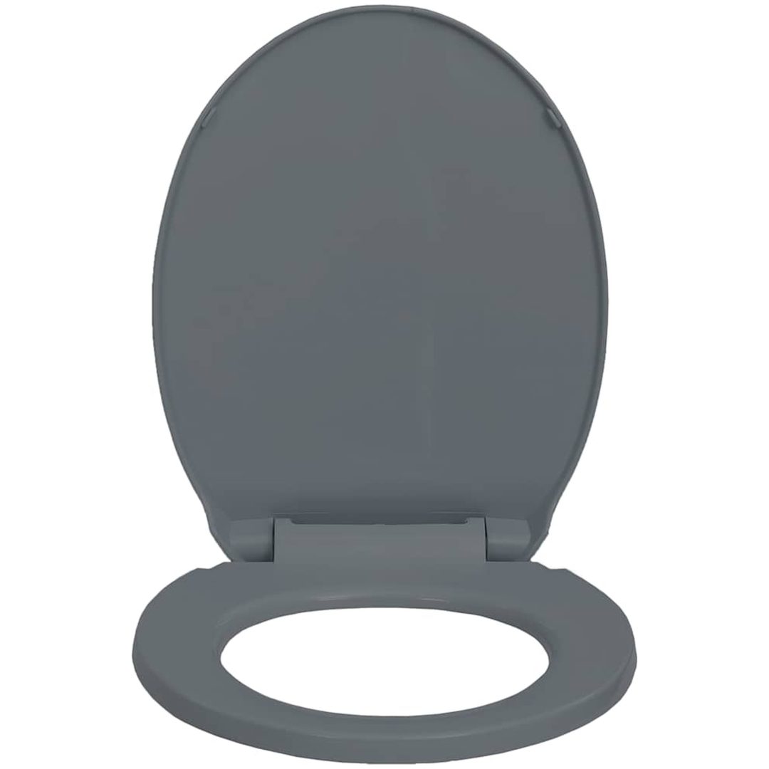 Toalettsits mjuk stängning grå oval vidaXL – bild 6