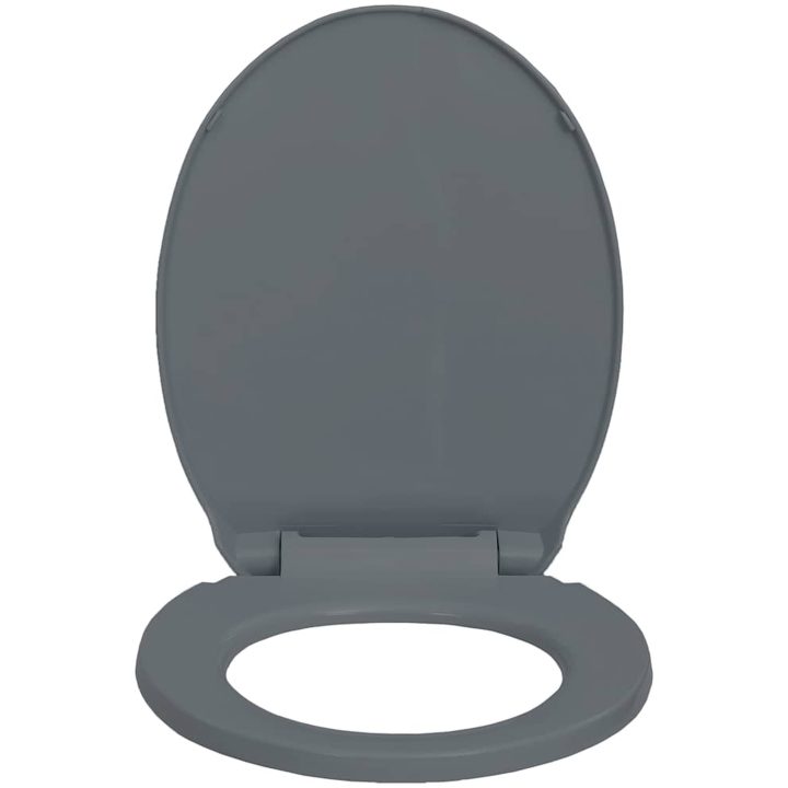 Toalettsits mjuk stängning grå oval vidaXL – bild 6