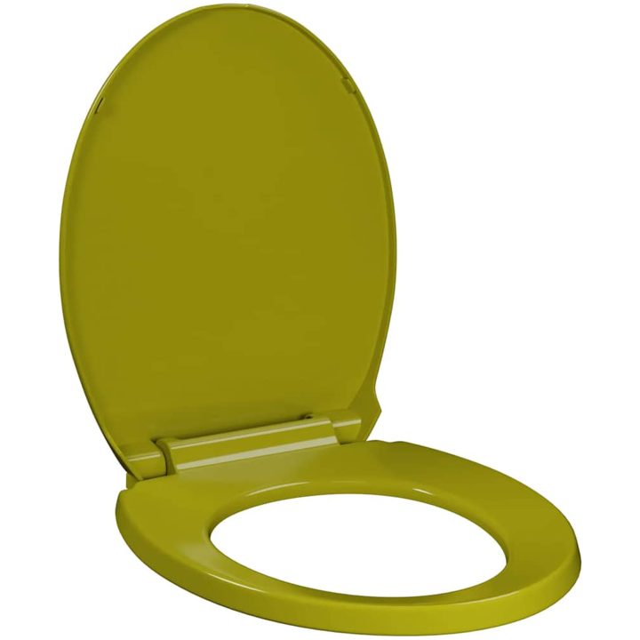 Toalettsits mjuk stängning grön oval vidaXL – bild 2
