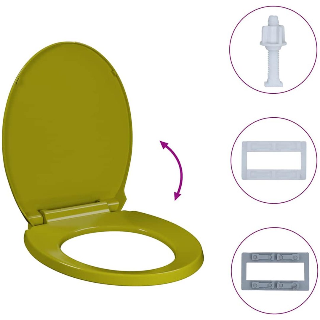 Toalettsits mjuk stängning grön oval vidaXL – bild 10