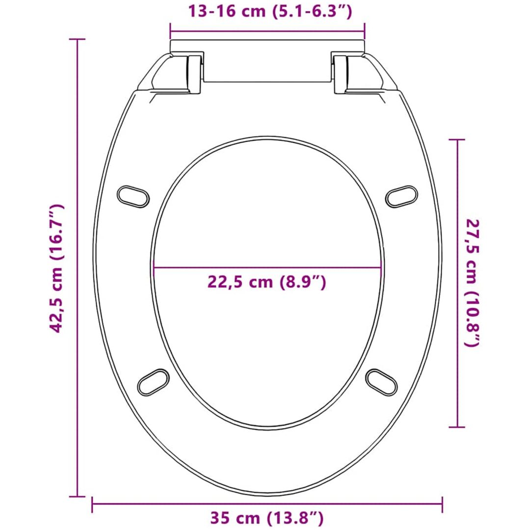Toalettsits mjuk stängning ljusgrå oval vidaXL – bild 12