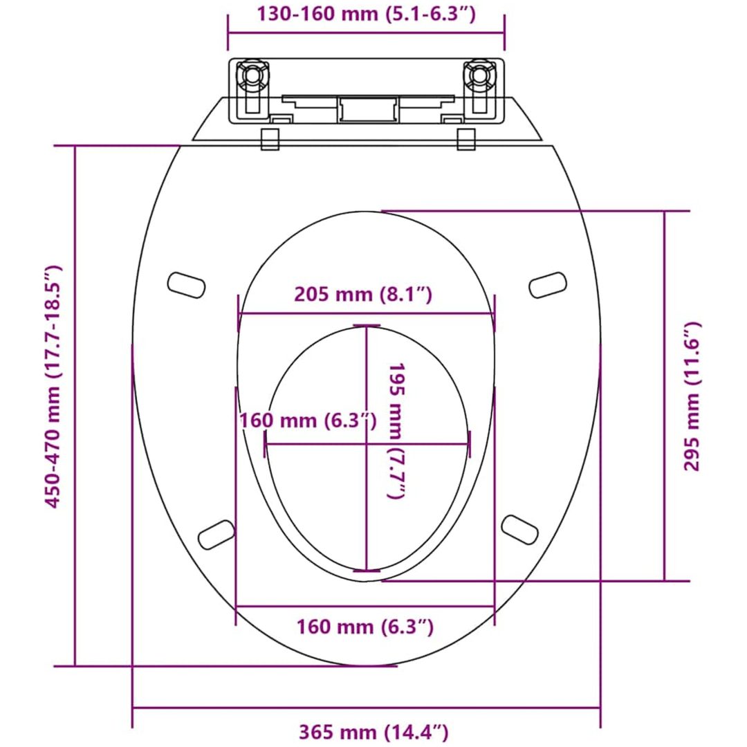 Toalettsits mjuk stängning oval vit vidaXL – bild 11