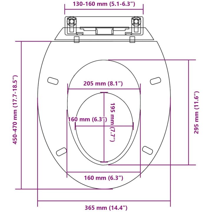 Toalettsits mjuk stängning oval vit vidaXL – bild 11