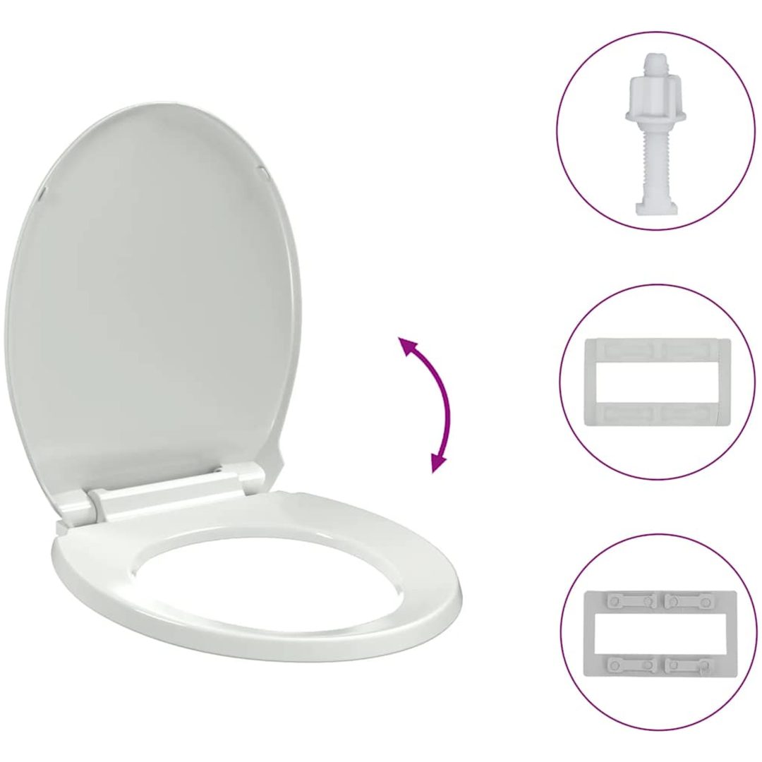 Toalettsits mjuk stängning oval vit vidaXL – bild 8