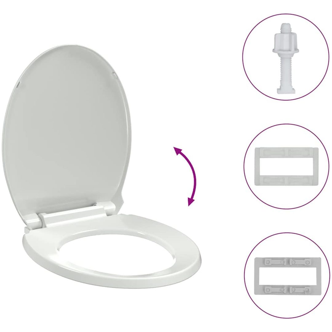 Toalettsits mjuk stängning oval vit vidaXL – bild 10