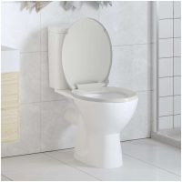 Toalettsits mjuk stängning oval vit vidaXL