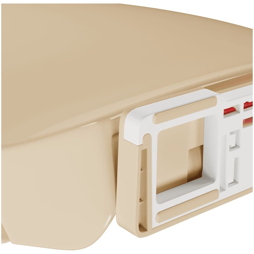 Toalettsits mjuk stängning snabbfäste beige oval vidaXL – bild 11