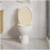 Toalettsits mjuk stängning snabbfäste beige oval vidaXL – miniatyr 3