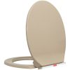 Toalettsits mjuk stängning snabbfäste beige oval vidaXL – miniatyr 4