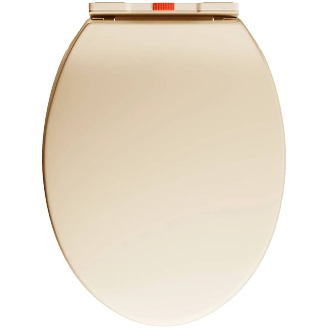 Toalettsits mjuk stängning snabbfäste beige oval vidaXL – bild 9