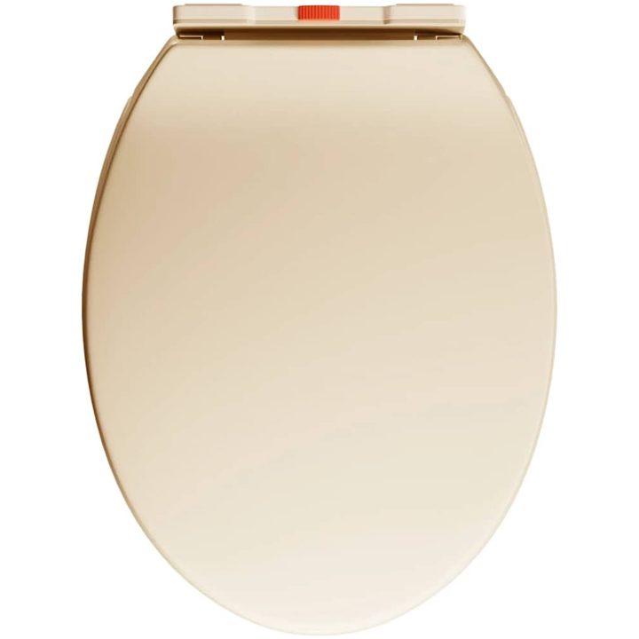 Toalettsits mjuk stängning snabbfäste beige oval vidaXL – bild 9
