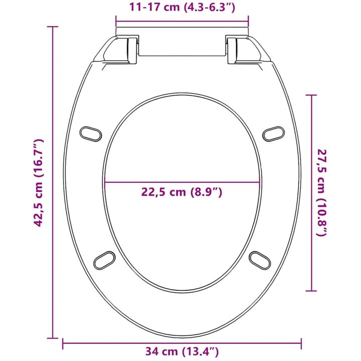 Toalettsits mjuk stängning snabbfäste blå oval vidaXL – bild 12