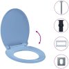 Toalettsits mjuk stängning snabbfäste blå oval vidaXL – miniatyr 10
