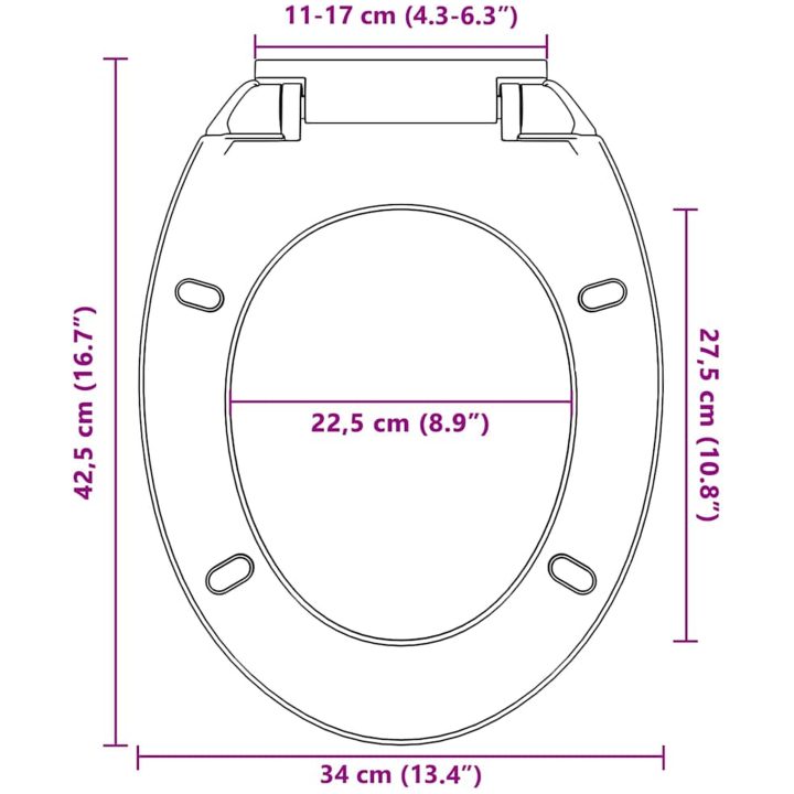 Toalettsits mjuk stängning snabbfäste grå oval vidaXL – bild 12