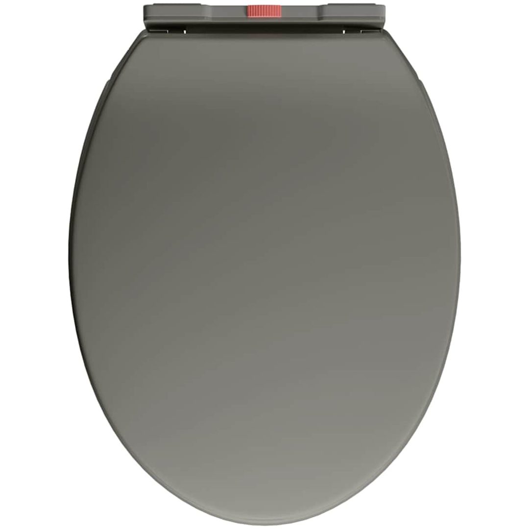 Toalettsits mjuk stängning snabbfäste grå oval vidaXL – bild 9