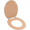 Toalettsitsar med lock 2 st MDF bambudesign vidaXL – miniatyr 2