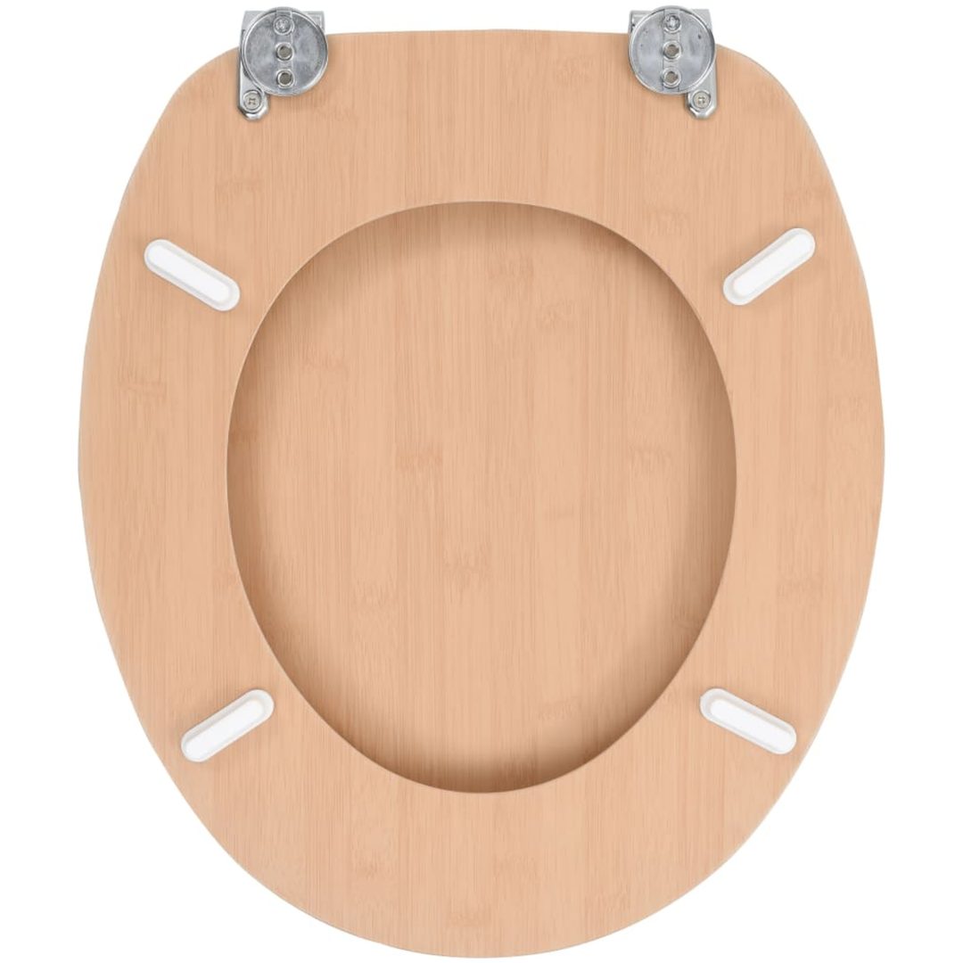 Toalettsitsar med lock 2 st MDF bambudesign vidaXL – bild 6