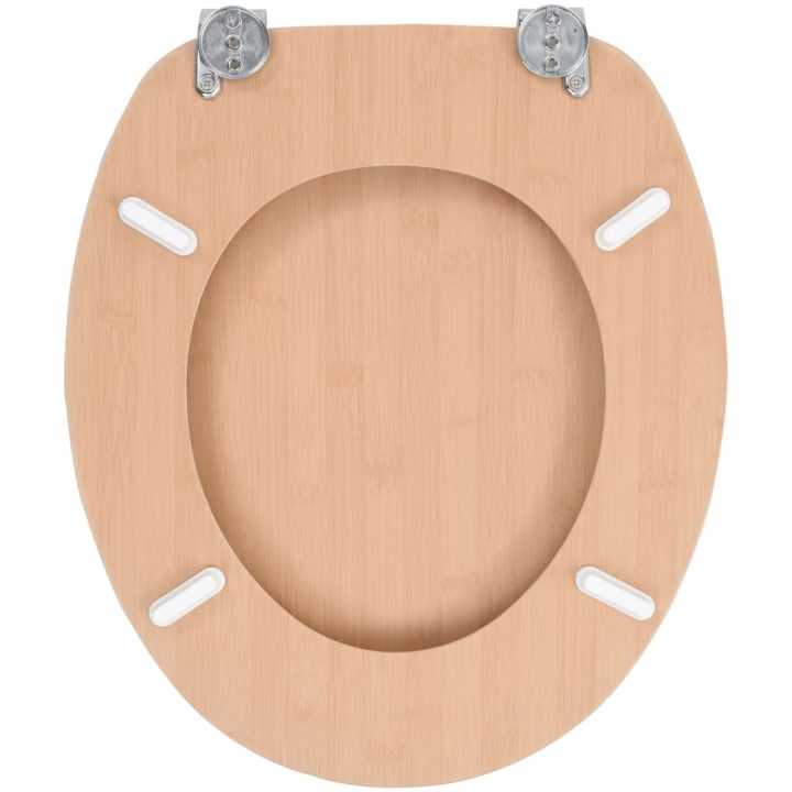 Toalettsitsar med lock 2 st MDF bambudesign vidaXL – bild 6