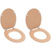 Toalettsitsar med lock 2 st MDF bambudesign vidaXL – miniatyr 1