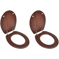 Toalettsitsar med lock 2 st MDF brun vidaXL