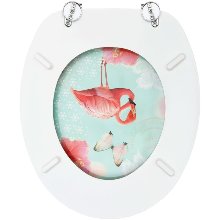 Toalettsitsar med lock 2 st MDF flamingo vidaXL – bild 6