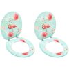 Toalettsitsar med lock 2 st MDF flamingo vidaXL – miniatyr 1